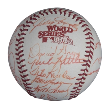 1982 World Series Champion St. Louis Cardinals Team Signed Official World Series Baseball With 27 Signatures Including Smith, Herzog, Hernandez & Schoendienst (JSA)
